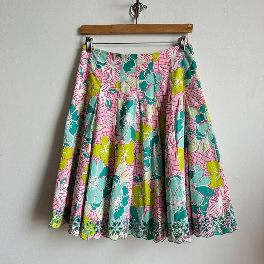 LILLY PULITZER Ingrid Knee-length Pleated Floral Skirt - Picture 2 of 7
